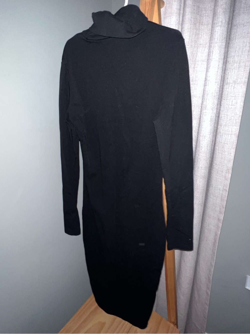 SHEIN Black Long Sleeve Turtleneck Dress